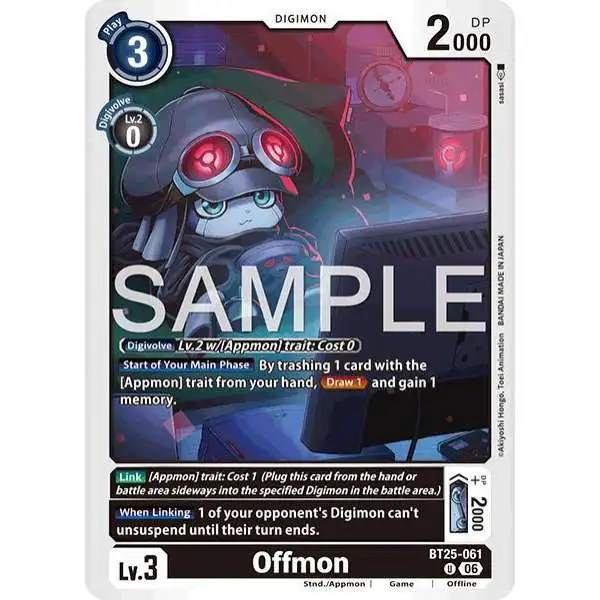 Digimon Trading Card Game Dual Revolution Uncommon Offmon BT25-061