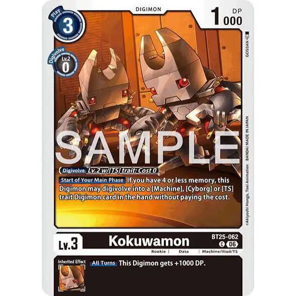 Digimon Trading Card Game Dual Revolution Common Kokuwamon BT25-062