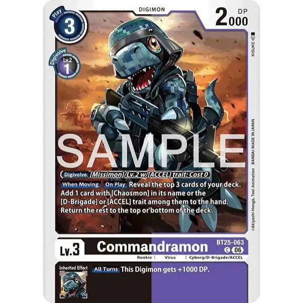 Digimon Trading Card Game Dual Revolution Common Commandramon BT25-063