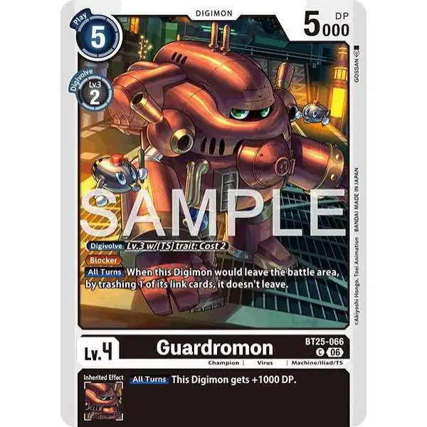 Digimon Trading Card Game Dual Revolution Common Guardromon BT25-066