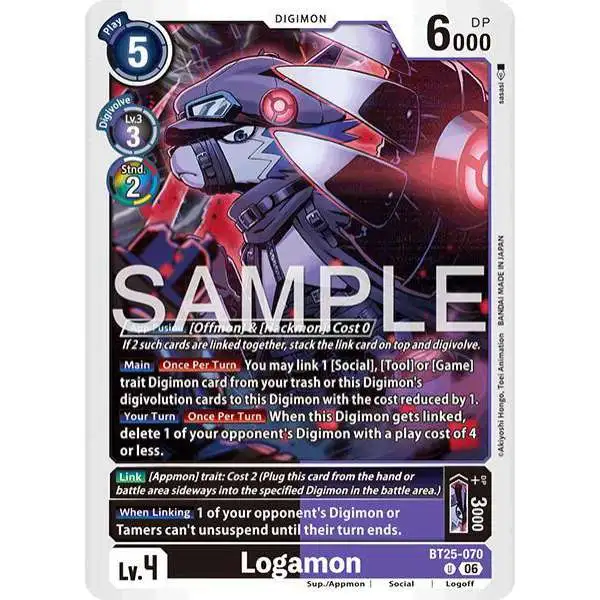 Digimon Trading Card Game Dual Revolution Uncommon Logamon BT25-070