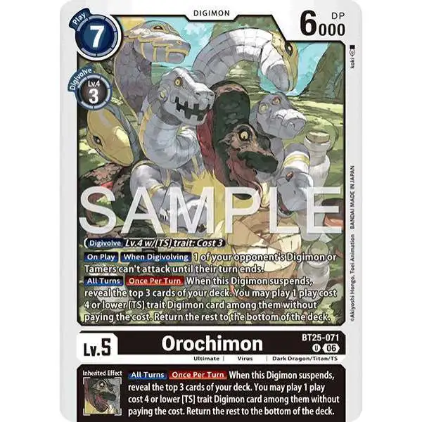 Digimon Trading Card Game Dual Revolution Uncommon Orochimon BT25-071