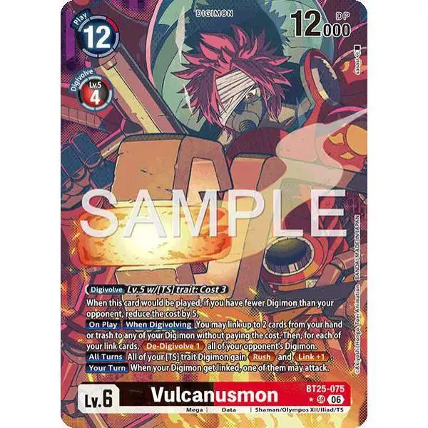 Digimon Trading Card Game Dual Revolution Super Rare Vulcanusmon BT25-075 [Alternate Art]