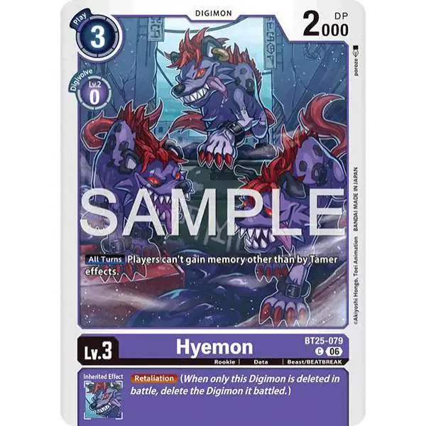 Digimon Trading Card Game Dual Revolution Common Hyemon BT25-079