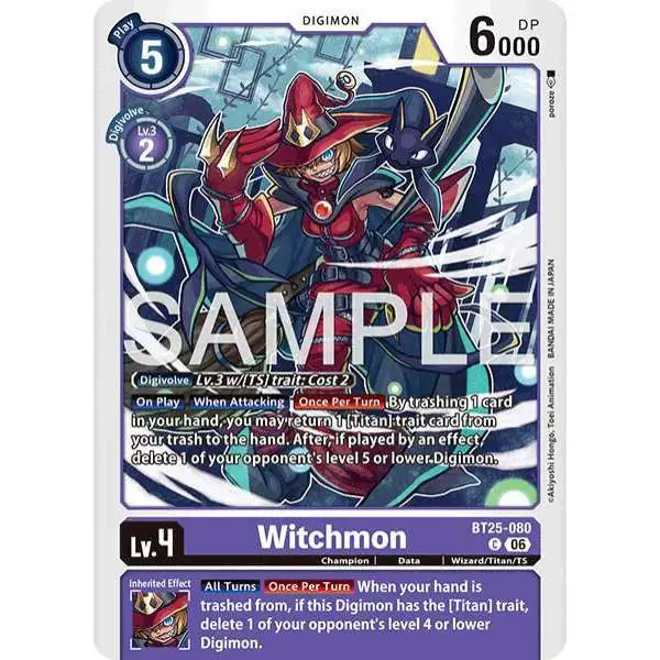 Digimon Trading Card Game Dual Revolution Common Witchmon BT25-080