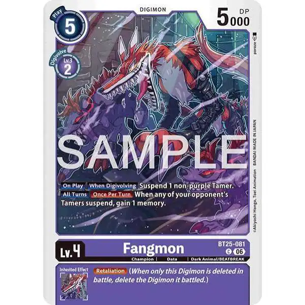 Digimon Trading Card Game Dual Revolution Common Fangmon BT25-081