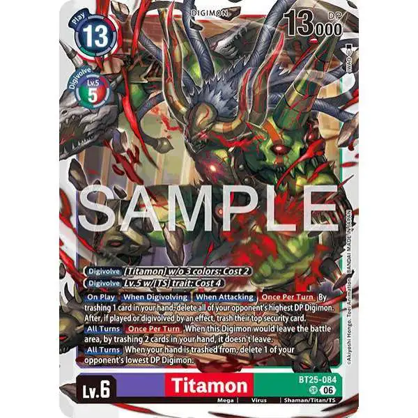 Digimon Trading Card Game Dual Revolution Super Rare Titamon BT25-084