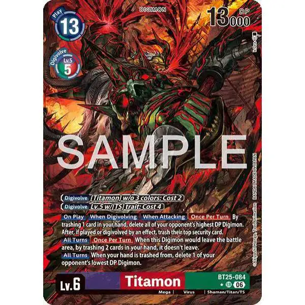Digimon Trading Card Game Dual Revolution Super Rare Titamon BT25-084 [Alternate Art]