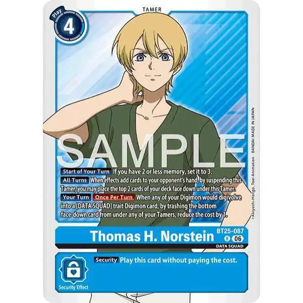 Digimon Trading Card Game Dual Revolution Rare Thomas H. Norstein BT25-087