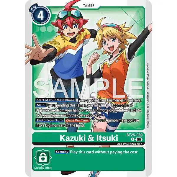 Digimon Trading Card Game Dual Revolution Rare Kazuki & Itsuki BT25-089