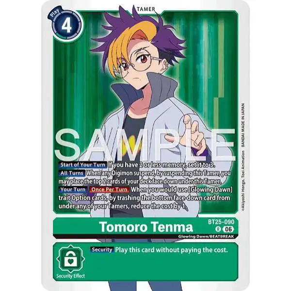 Digimon Trading Card Game Dual Revolution Rare Tomoro Tenma BT25-090