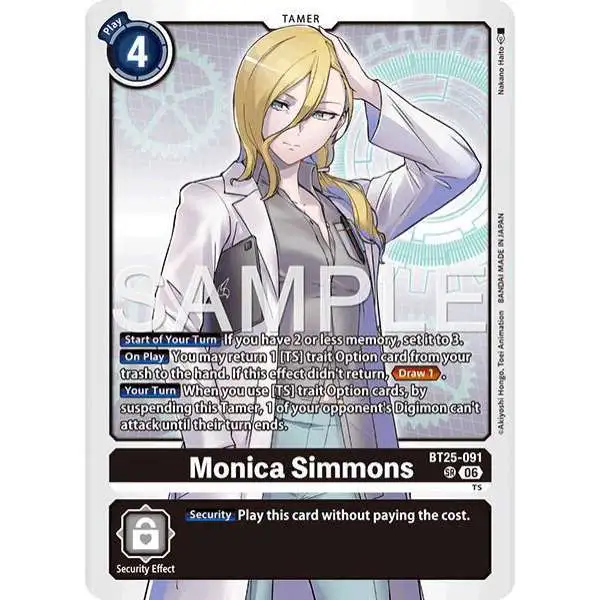 Digimon Trading Card Game Dual Revolution Super Rare Monica Simmons BT25-091