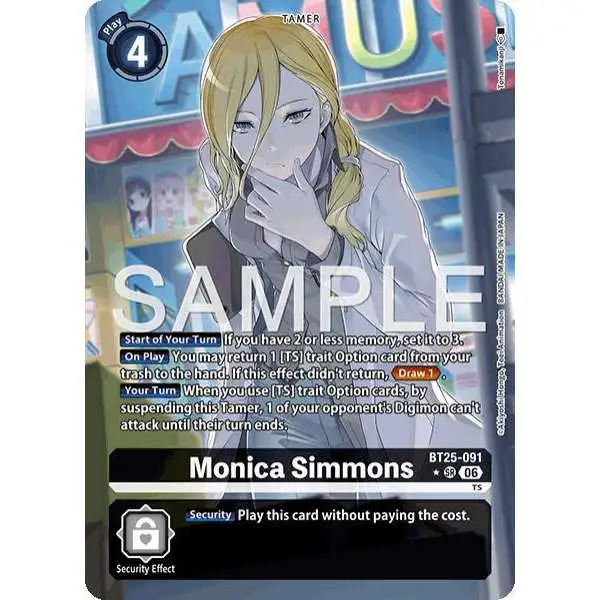 Digimon Trading Card Game Dual Revolution Super Rare Monica Simmons BT25-091 [Alternate Art]
