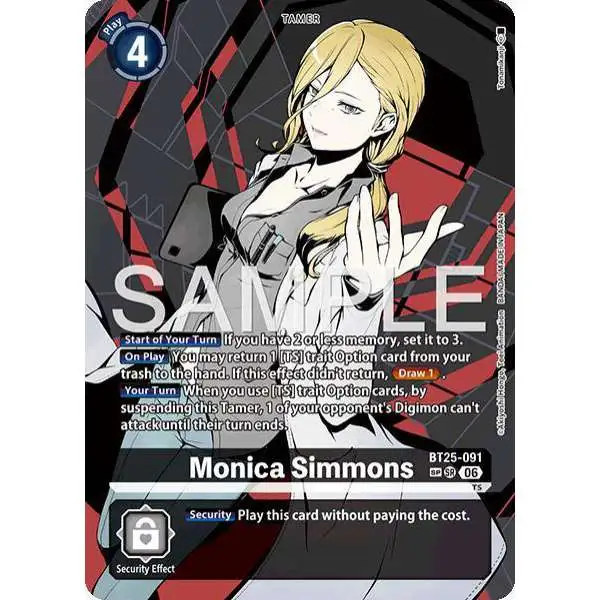 Digimon Trading Card Game Dual Revolution Super Rare Monica Simmons BT25-091 [SP]