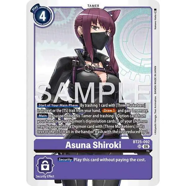Digimon Trading Card Game Dual Revolution Super Rare Asuna Shiroki BT25-092