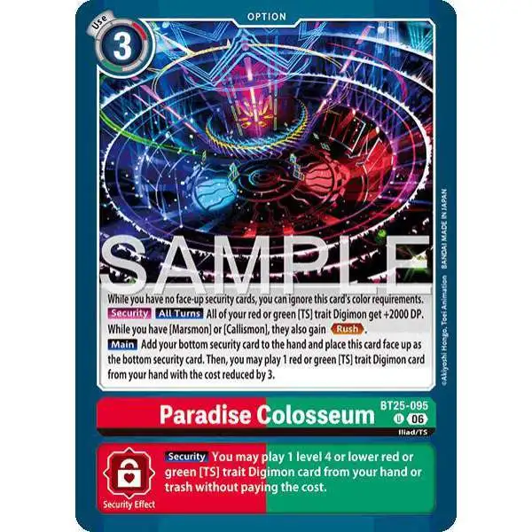 Digimon Trading Card Game Dual Revolution Uncommon Paradise Colosseum BT25-095