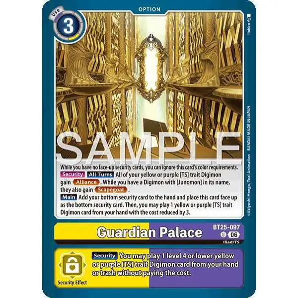 Digimon Trading Card Game Dual Revolution Uncommon Guardian Palace BT25-097