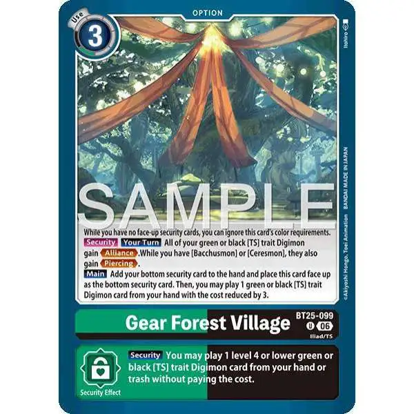 Digimon Trading Card Game Dual Revolution Uncommon Gear Forest Village BT25-099