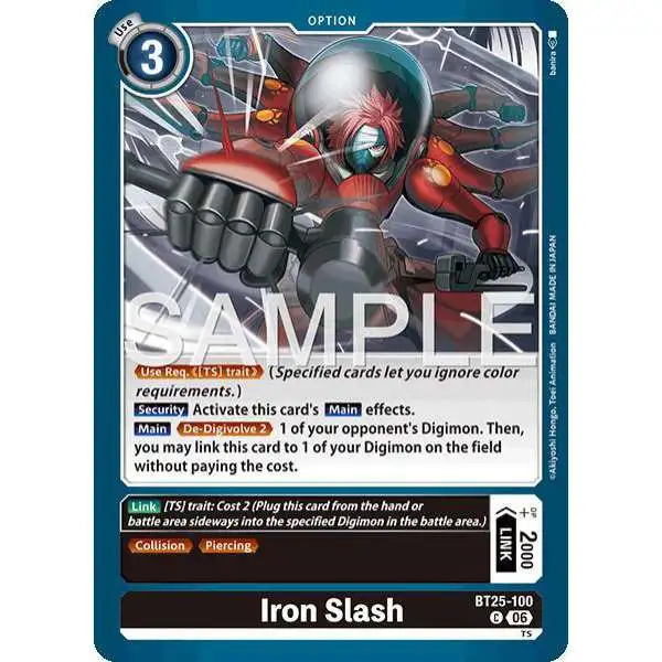 Digimon Trading Card Game Dual Revolution Common Iron Slash BT25-100