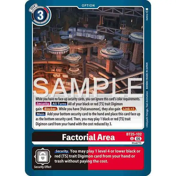 Digimon Trading Card Game Dual Revolution Uncommon Factorial Area BT25-102
