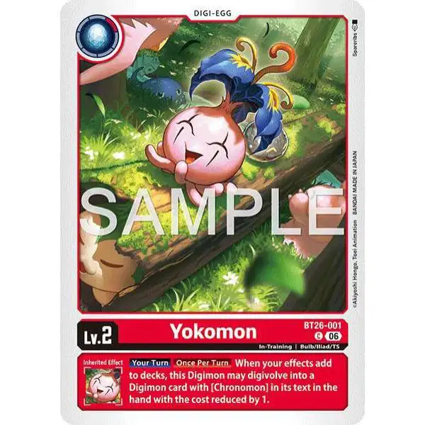 Digimon Trading Card Game Timeless Bonds Common Yokomon BT26-001