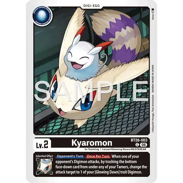 Digimon Trading Card Game Timeless Bonds Common Kyaromon BT26-003