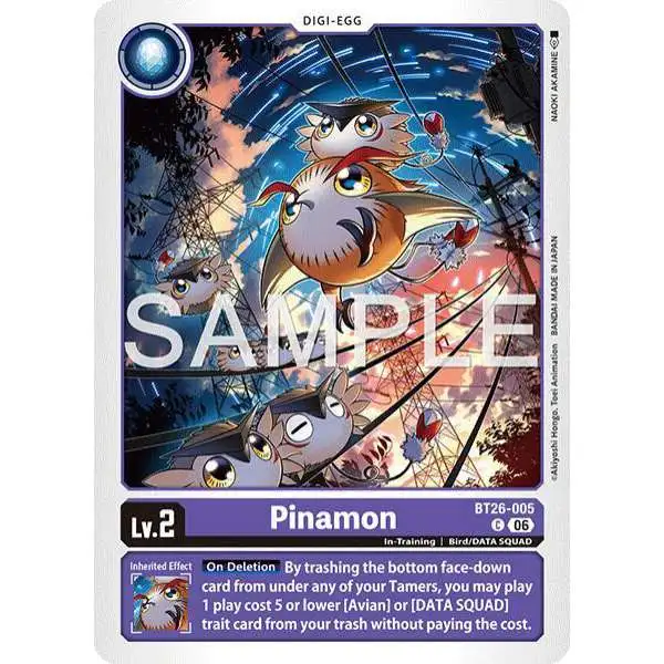 Digimon Trading Card Game Timeless Bonds Common Pinamon BT26-005