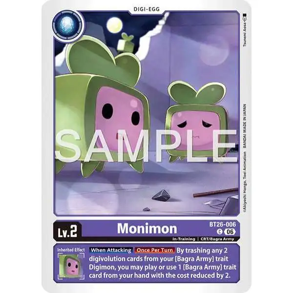 Digimon Trading Card Game Timeless Bonds Common Monimon BT26-006