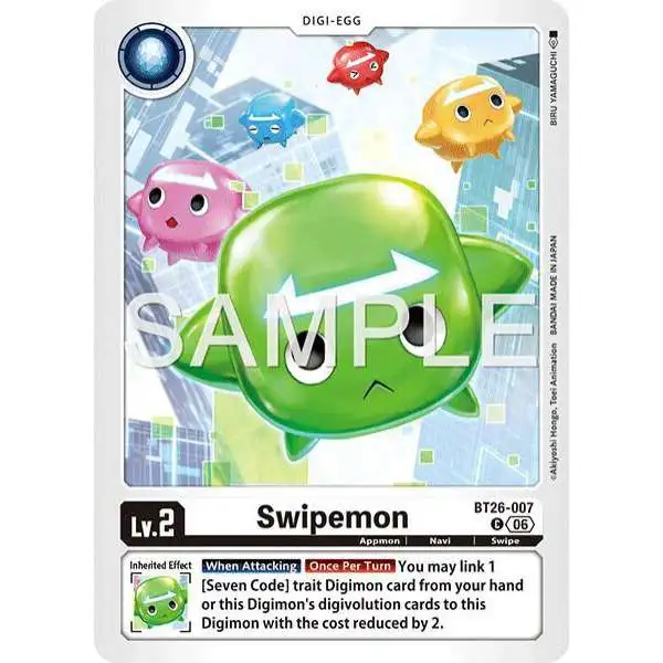 Digimon Trading Card Game Timeless Bonds Common Swipemon BT26-007
