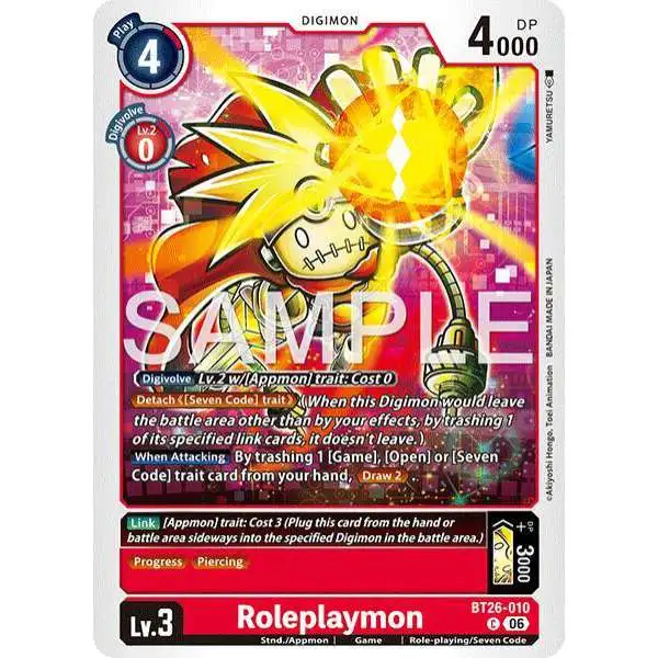 Digimon Trading Card Game Timeless Bonds Common Roleplaymon BT26-010