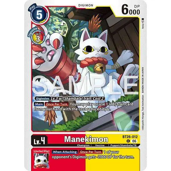 Digimon Trading Card Game Timeless Bonds Common Manekimon BT26-012