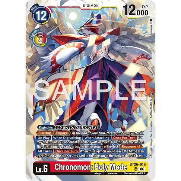 Digimon Trading Card Game Timeless Bonds Super Rare Chronomon: Holy Mode BT26-016
