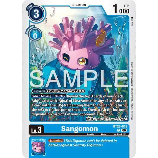 Digimon Trading Card Game Timeless Bonds Common Sangomon BT26-018