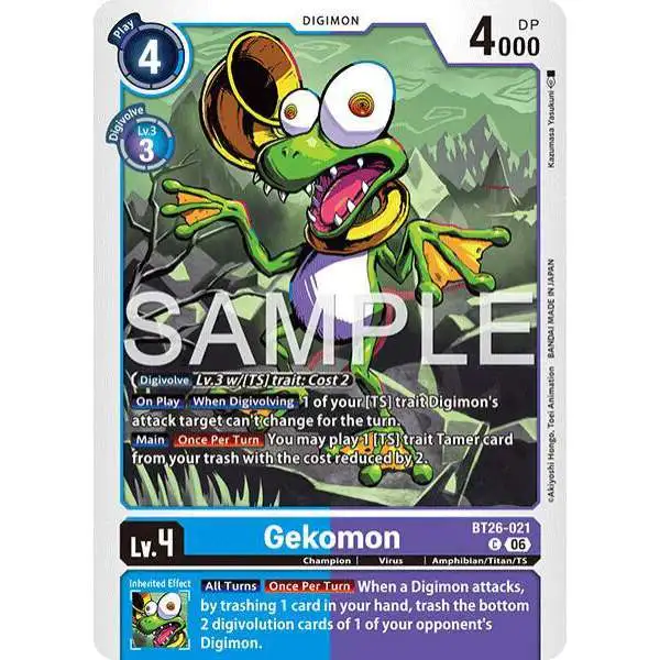 Digimon Trading Card Game Timeless Bonds Common Gekomon BT26-021