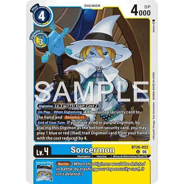 Digimon Trading Card Game Timeless Bonds Uncommon Sorcermon BT26-022