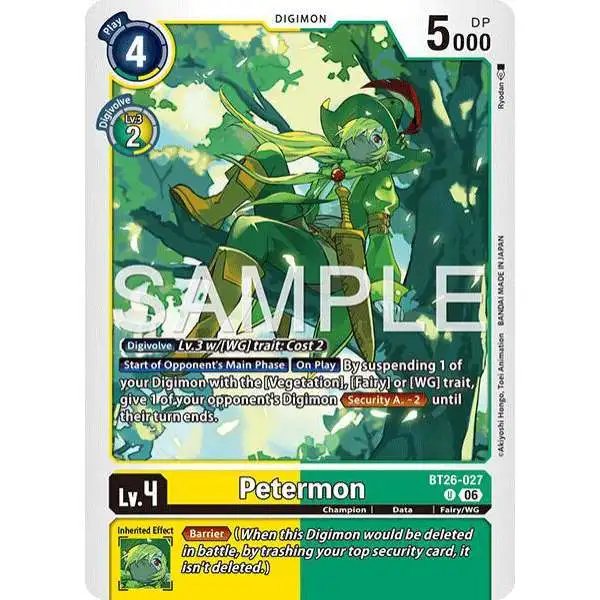 Digimon Trading Card Game Timeless Bonds Uncommon Petermon BT26-027