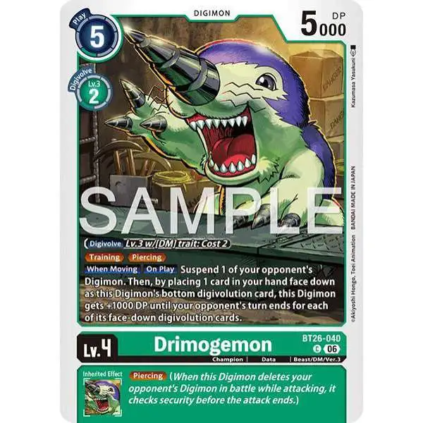 Digimon Trading Card Game Timeless Bonds Common Drimogemon BT26-040