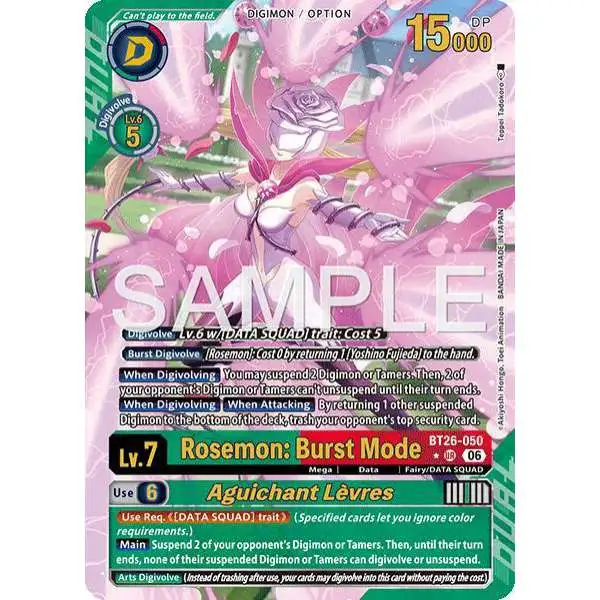 Digimon Trading Card Game Timeless Bonds Ultimate Rare Rosemon: Burst Mode // Aguichant Levres BT26-050 [Alternate Art]