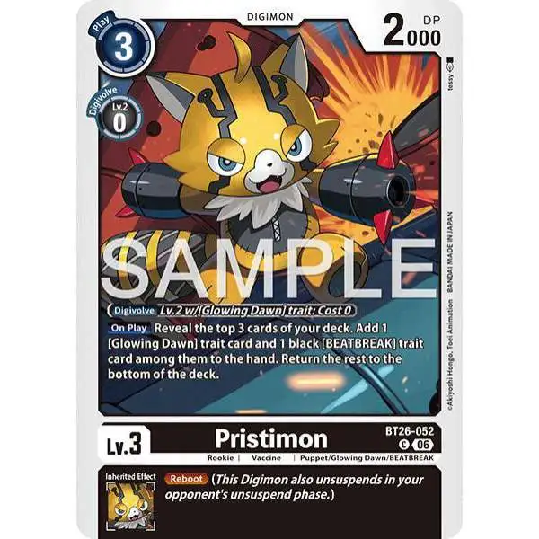 Digimon Trading Card Game Timeless Bonds Common Pristimon BT26-052