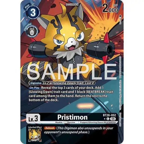 Digimon Trading Card Game Timeless Bonds Common Pristimon BT26-052 [Alternate Art]