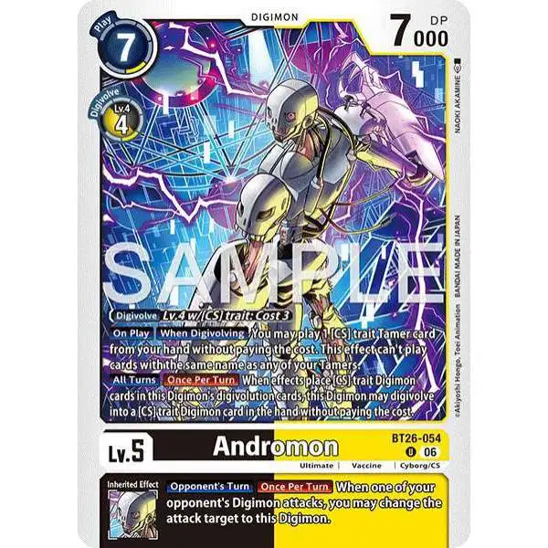Digimon Trading Card Game Timeless Bonds Uncommon Andromon BT26-054