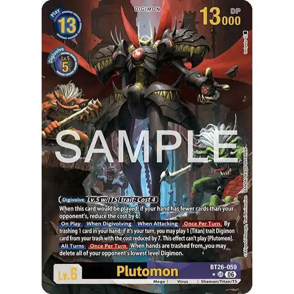 Digimon Trading Card Game Timeless Bonds Ultimate Rare Plutomon BT26-059 [Alternate Art]