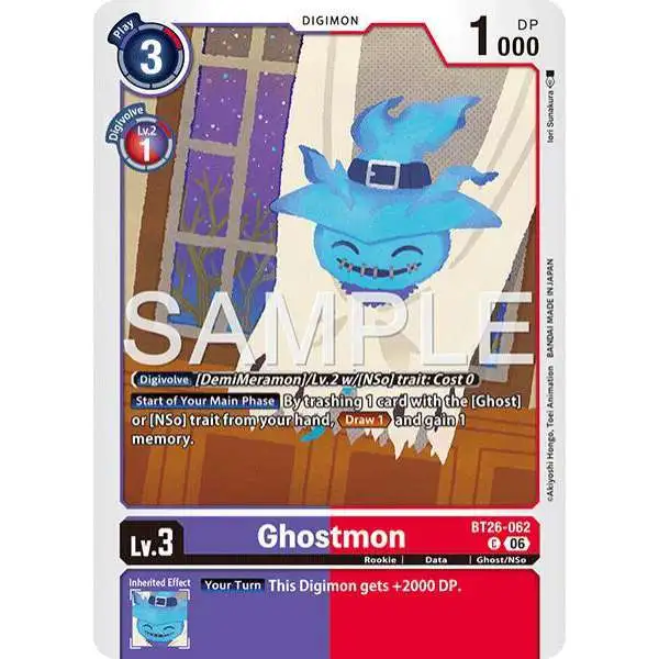 Digimon Trading Card Game Timeless Bonds Common Ghostmon BT26-062