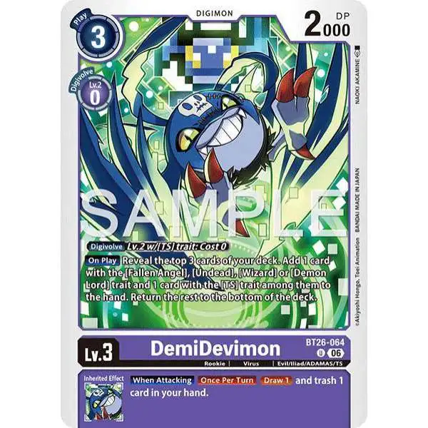 Digimon Trading Card Game Timeless Bonds Uncommon DemiDevimon BT26-064
