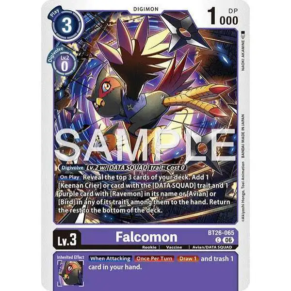 Digimon Trading Card Game Timeless Bonds Common Falcomon BT26-065