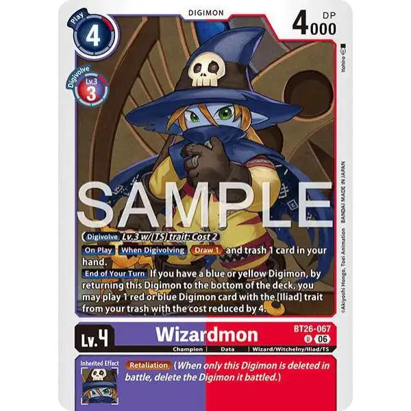 Digimon Trading Card Game Timeless Bonds Uncommon Wizardmon BT26-067
