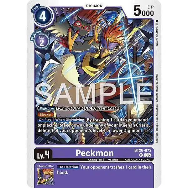 Digimon Trading Card Game Timeless Bonds Common Peckmon BT26-072