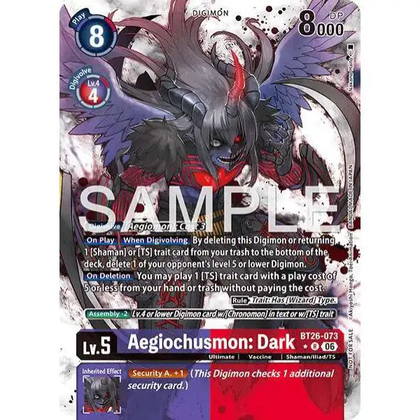 Digimon Trading Card Game Timeless Bonds Rare Aegiochusmon: Dark BT26-073 [Alternate Art]