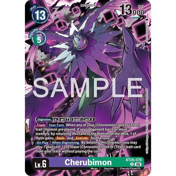 Digimon Trading Card Game Timeless Bonds Rare Cherubimon BT26-078
