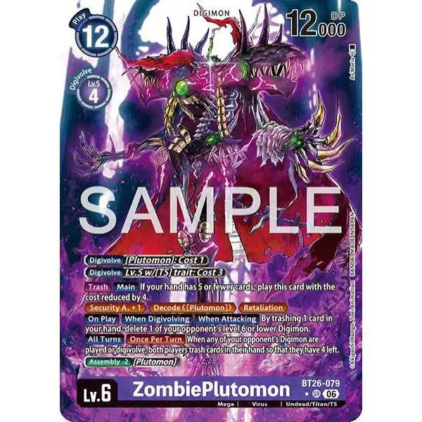 Digimon Trading Card Game Timeless Bonds Super Rare ZombiePlutomon BT26-079 [Alternate Art]